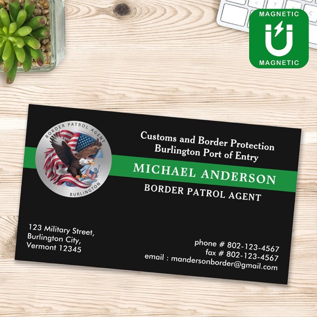 Carte De Visite Magnétique Logo personnalisé de la police militaire fédérale  (Créateur téléchargé)