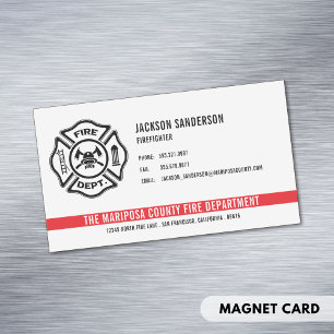 Carte De Visite Magnétique Logo personnalisé du service d'incendie des pompie