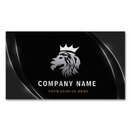 Carte De Visite Magnétique Logo Professionnel Élégant Lion Argent