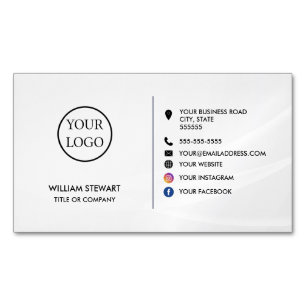 Carte De Visite Magnétique Logo professionnel minimaliste Site de médias soci