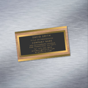 Carte De Visite Magnétique Luxe Gold Wood Moderne
