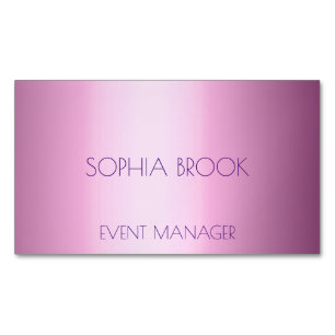 Carte De Visite Magnétique Luxe personnalisé feuil métallique violet pastel