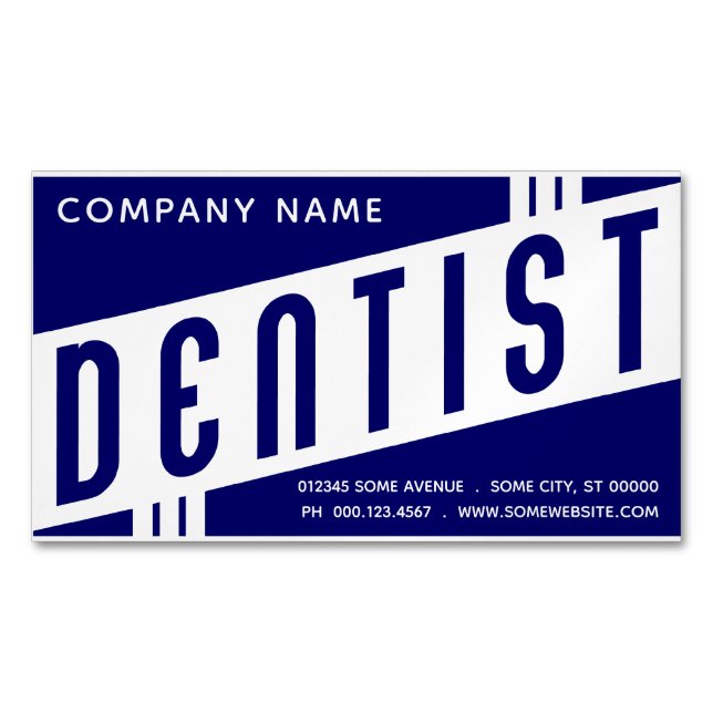 Carte De Visite Magnétique Magnétique de dentiste rétro (devant)