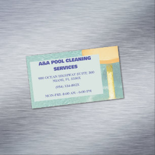Carte De Visite Magnétique Maintenance du pool bleu