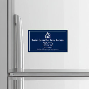 Carte De Visite Magnétique Maison de la société immobilière bleu marine moder