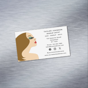 Carte De Visite Magnétique Maquilleur Coiffeur Beautician Médias Sociaux