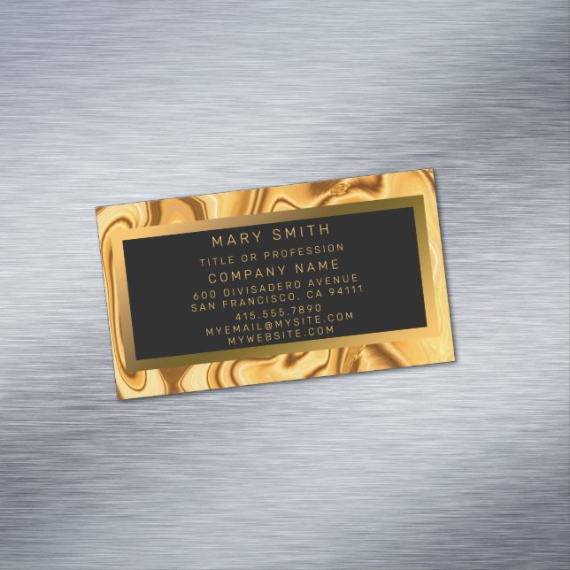 Carte De Visite Magnétique Marbre Or Luxe (In Situ)