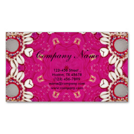 Carte De Visite Magnétique massothérapeute fuchsia bohémienne chakra Yoga