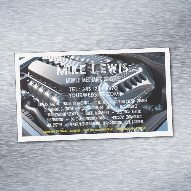 Carte De Visite Magnétique Mécanique mobile (Mobile Mechanic Business Card Magnets)
