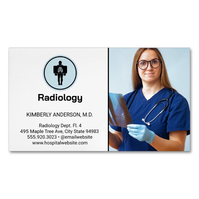 Carte De Visite Magnétique Médecin - Examen des rayons X (devant)
