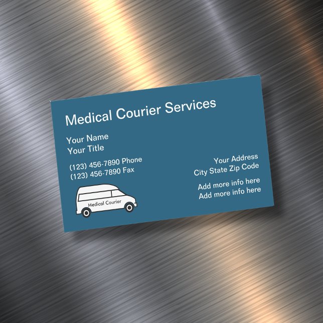 Carte De Visite Magnétique Medical Courier Services (Créateur téléchargé)