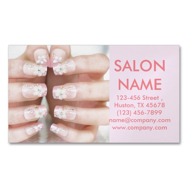Carte De Visite Magnétique mignonette faux ongles mode beauté SPA ongle salon (devant)