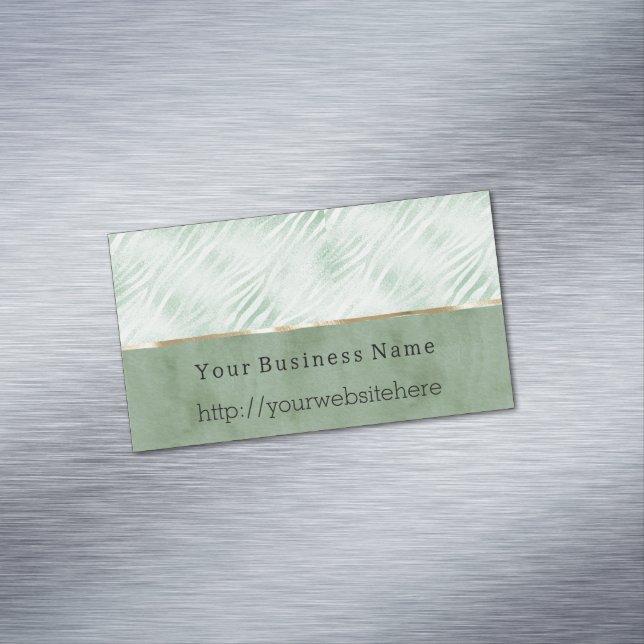 Carte De Visite Magnétique Mint Green Animal Business name website (In Situ)