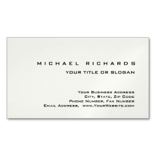 Carte De Visite Magnétique Moderne Élégant Unique Plain