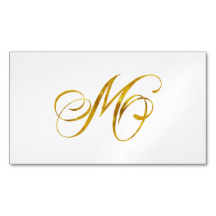 Carte De Visite Magnétique Monogramme personnalisé M Faux Monogrammes Gold Fo