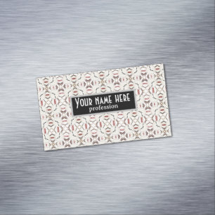 Carte De Visite Magnétique Motif d'horloge abstrait rétro