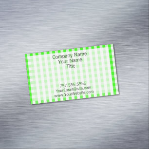 Carte De Visite Magnétique Motif Neon Green En vichy