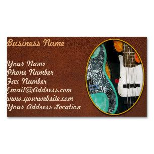 Carte De Visite Magnétique Musique - Guitare - Rock à fond