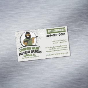 Carte De Visite Magnétique Nettoyage et lavage sous pression personnalisables