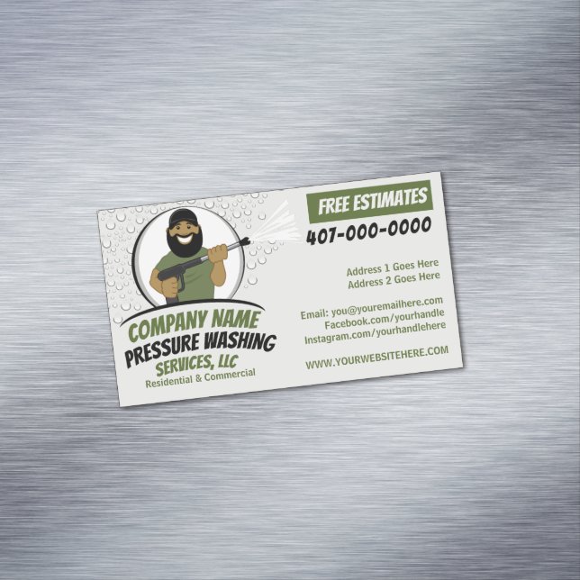 Carte De Visite Magnétique Nettoyage & Lavage à Haute Pression Personnalisabl (In Situ)