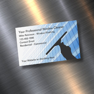 Carte De Visite Magnétique Nettoyeur de fenêtres professionnel de bureau