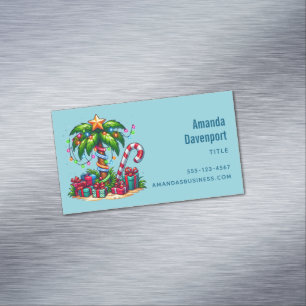 Carte De Visite Magnétique Noël tropical vacances palmier