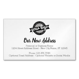 Carte De Visite Magnétique Nouveau changement d'adresse avec logo d'entrepris