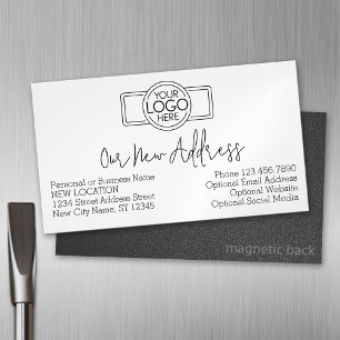 Carte De Visite Magnétique Nouveau changement d'adresse avec logo d'entrepris