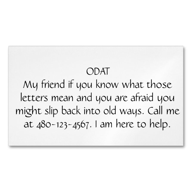 CARTE DE VISITE MAGNÉTIQUE ODAT (devant)