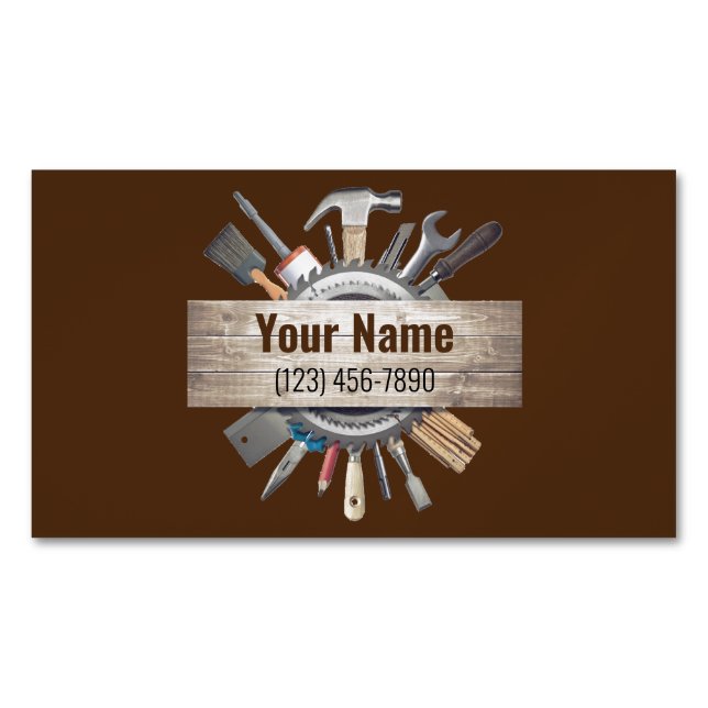 Carte De Visite Magnétique Outil d'entrepreneur handyman personnalisable v2 (devant)