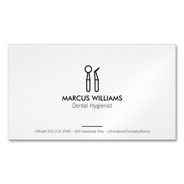 Carte De Visite Magnétique Outils dentaires (devant)