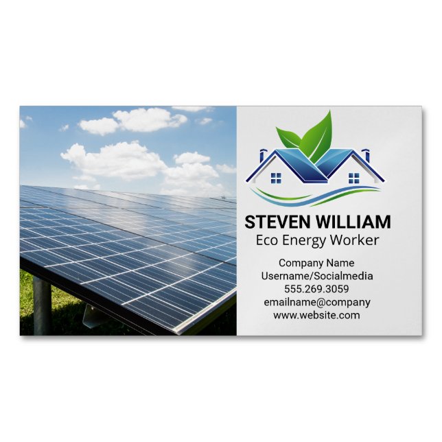 Carte De Visite Magnétique Panneaux solaires | Eco Home Installer (devant)