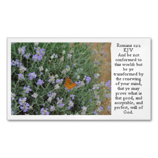 Carte De Visite Magnétique Papillon sur Lavender Romans 12:2