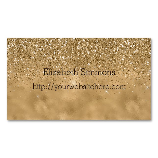 Carte De Visite Magnétique Parties scintillant Gold Glitz (devant)