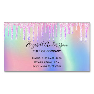 Carte De Visite Magnétique Parties scintillant holographique gouttes de maqui