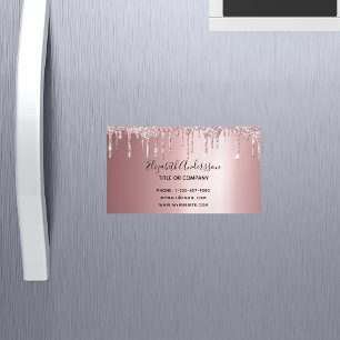 Carte De Visite Magnétique Parties scintillant rose vif affaires métallique é