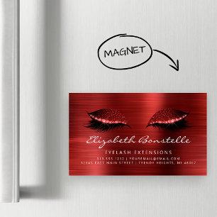Carte De Visite Magnétique Parties scintillant Yeux Brossé Métal Lash Extensi