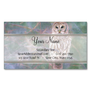 Carte De Visite Magnétique Pastel Oilpainting de hibou barré
