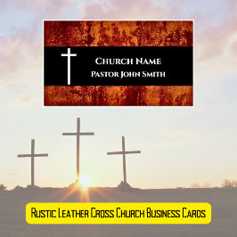 Carte De Visite Magnétique Pasteur de l'église RUSTIC Leather Christian