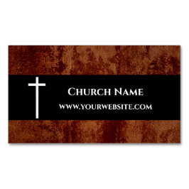 Carte De Visite Magnétique Pasteur de l'église RUSTIC Leather Christian