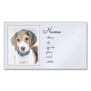 Carte De Visite Magnétique Peinture beagle - Cute Original Chien Art