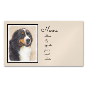 Carte De Visite Magnétique Peinture bernoise de chien de montagne - Art origi