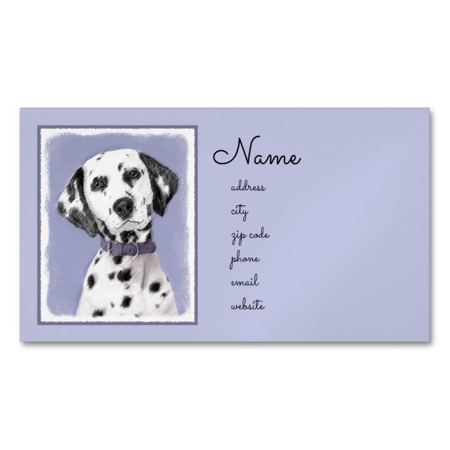 Carte De Visite Magnétique Peinture Dalmatienne - Cute Original Chien Art (devant)