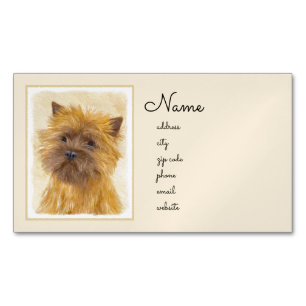 Carte De Visite Magnétique Peinture de Cairn Terrier - Cute Original Chien Ar