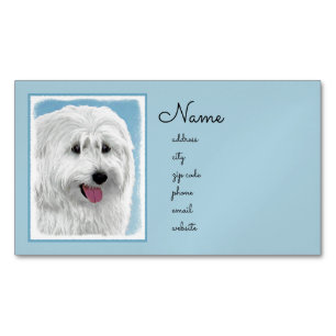 Carte De Visite Magnétique Peinture de chien des lowland polonais - Art du ch