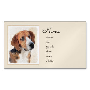 Carte De Visite Magnétique Peinture de Harrier - Cute Original Dog Art