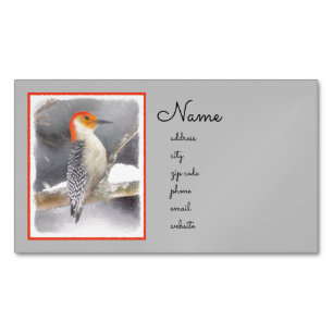 Carte De Visite Magnétique Peinture de pic à ventre rouge Art original