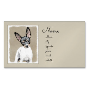 Carte De Visite Magnétique Peinture de Rat terrier - art original mignon de
