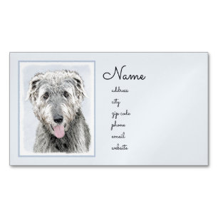 Carte De Visite Magnétique Peinture de Wolfhound irlandais - Joli art origina