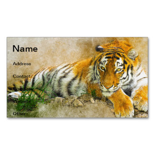 Carte De Visite Magnétique Peinture sur tigre
